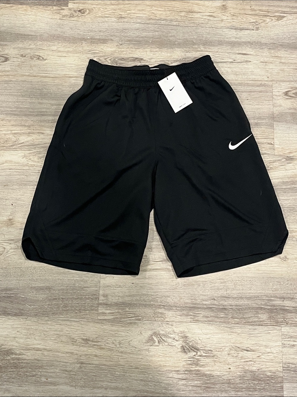 Nike Black Athletic Shorts with White Swoosh